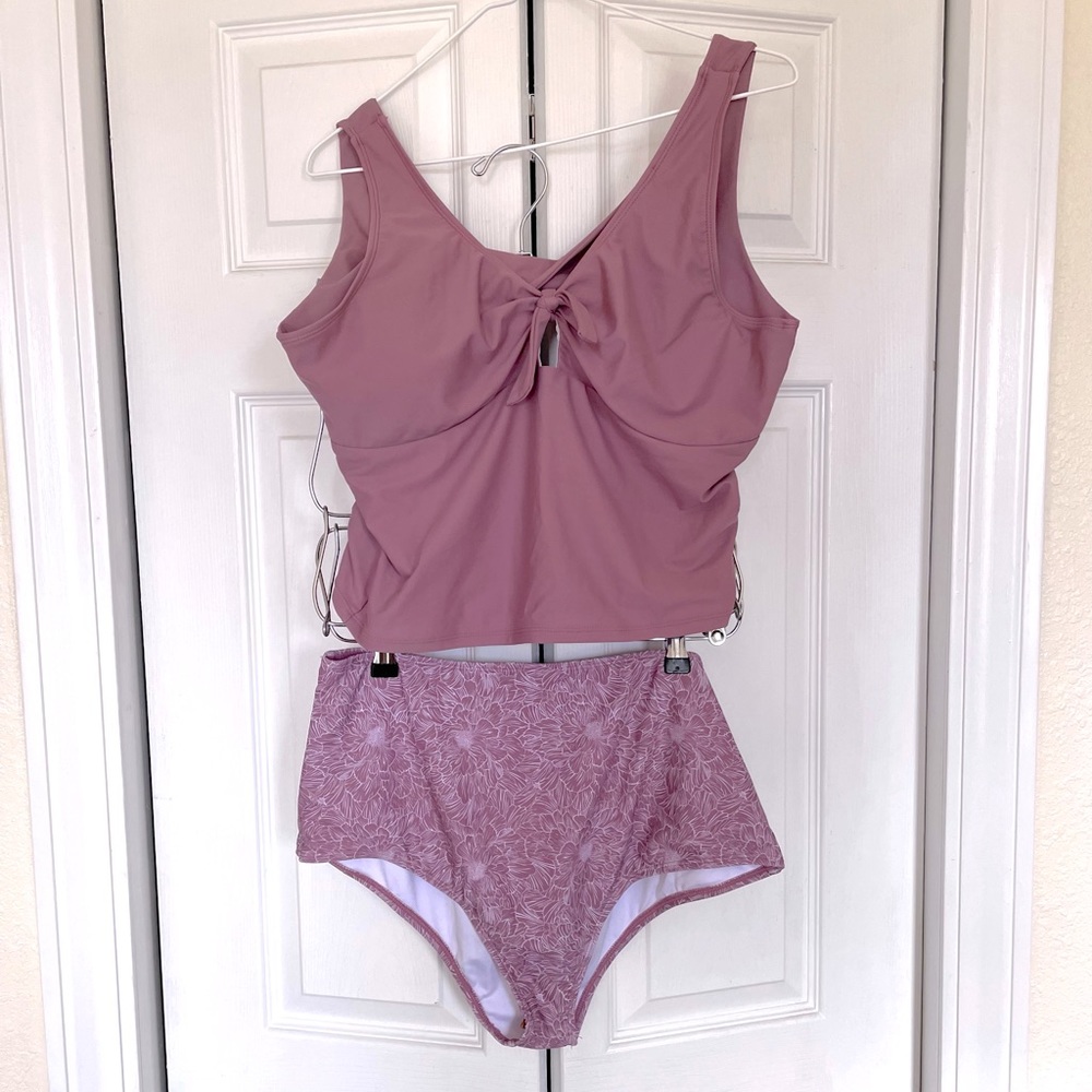 Two piece lilac mauve Geode swimsuit